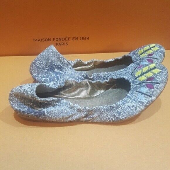 CYNTHIA VINCENT Snake Print Flats - Size 6 1/2 - Picture 3 of 5